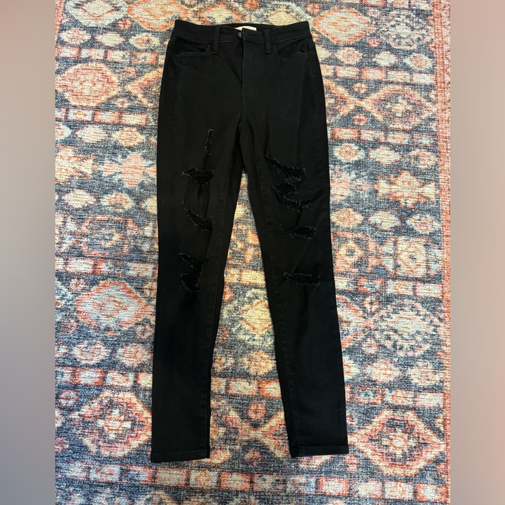 black ripped skinny jeans/jeggings, women’s 27